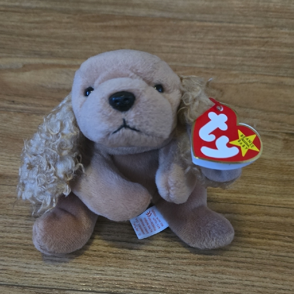 BOGO‎ Spunky Ty Plush Dog with Curly Ears - Tan